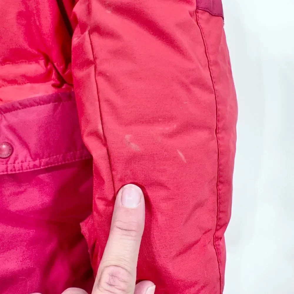 Black Yak red down puffer arctic snow coat with fur lined hood 145cm 10